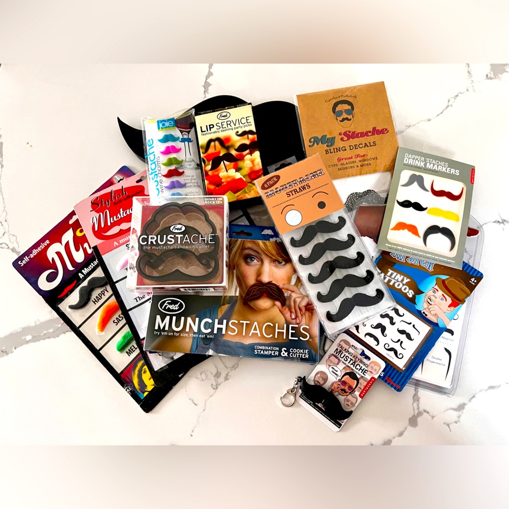 Lot of Mustache Novelty items - great for parties or gifts!